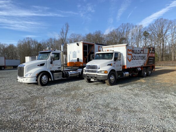 Blower Truck Service for Blown-in Mulch from Ground Solutions